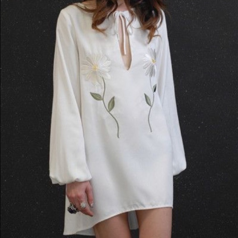 American Gold boho white mini dress Planet Blue XS
